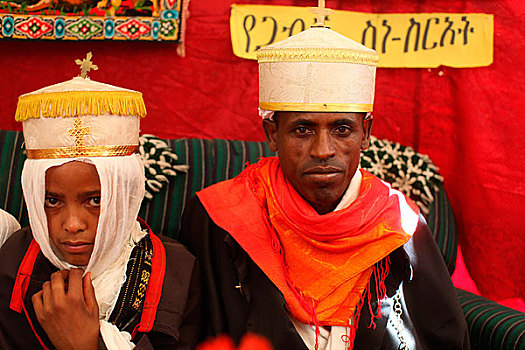 埃塞俄比亚,拉里贝拉,婚礼,孩子,新娘