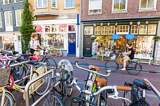 荷兰,阿姆斯特丹,老城,不同,商店,自行车,骑车