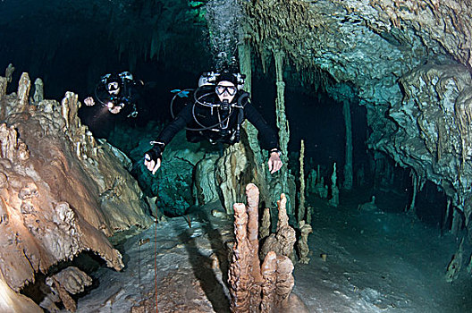 科技,潜水,洞穴,墨西哥