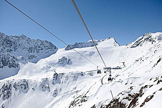 滑雪缆车,冰河