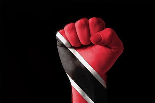 拳头,涂绘,彩色,特立尼达,多巴哥岛,旗帜