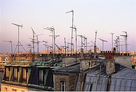 天线,屋顶,巴黎,法国