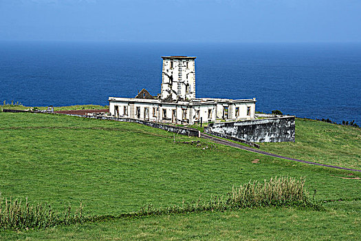 灯塔,遗址,毁坏,地震,1998年,岛屿,法亚尔,亚速尔群岛,葡萄牙,欧洲