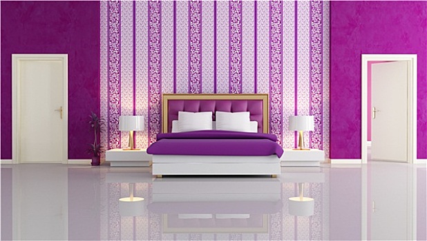 奢华,紫色,卧室