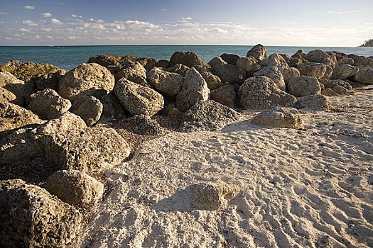 海滩,石头,大巴哈马岛,岛屿,巴哈马