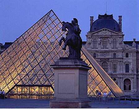 卢浮宫,黄昏,巴黎,法国