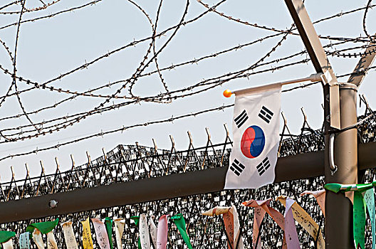 旗帜,栅栏,韩国