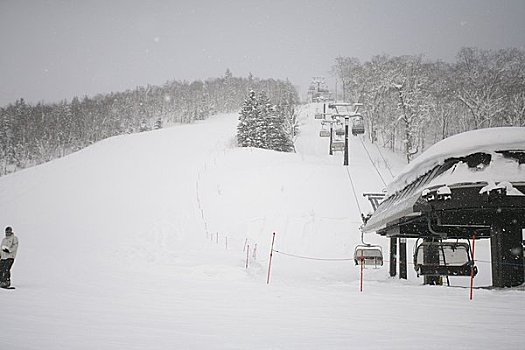 暗色,滑雪道