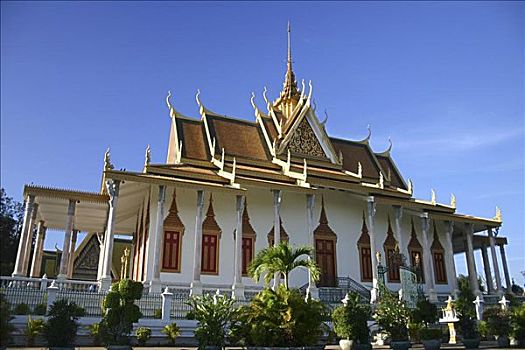 仰视,宫殿,皇宫,金边,柬埔寨