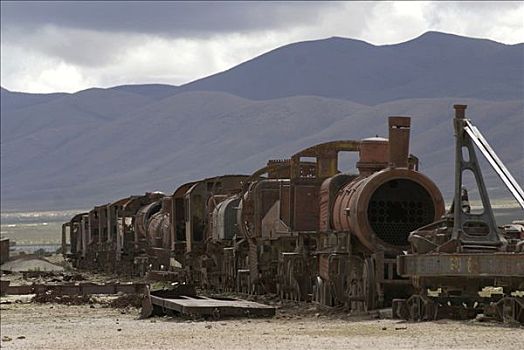 生锈,列车,乌尤尼,玻利维亚