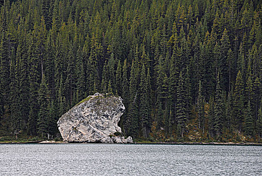 巨大,漂石,湖,山谷,碧玉国家公园,加拿大洛基山脉,艾伯塔省,加拿大