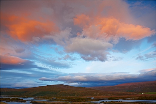 日出,河,冰岛
