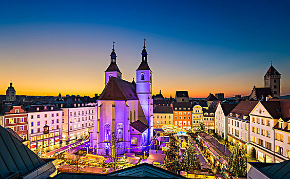 圣诞市场,老城,雷根斯堡,德国