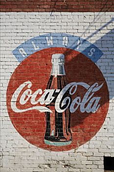可口可乐,砖墙,美国
