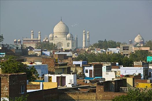 印度,北方邦,泰姬陵,高处,屋顶