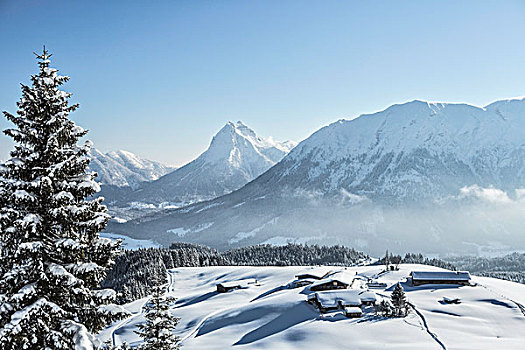 滑雪小屋,雪景