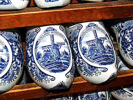 陶器,木质,木底鞋,纪念品,省,荷兰南部,荷兰