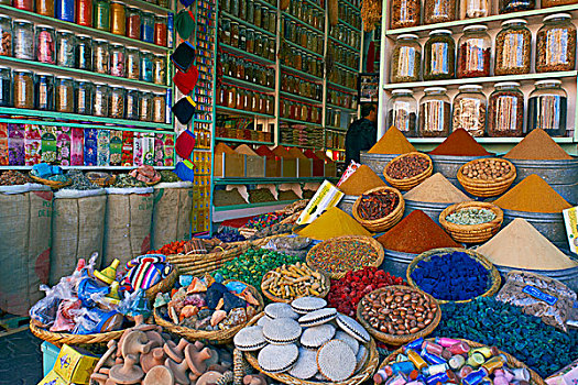 调味品,店,地点,麦地那,玛拉喀什,区域,摩洛哥,非洲