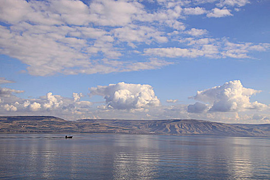云,上方,湖,加利利海,以色列