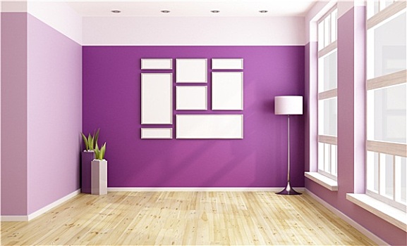 空,紫色,房间