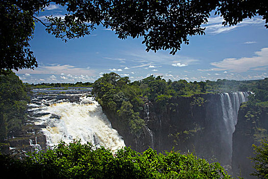 维多利亚瀑布,莫西奥图尼亚,烟,津巴布韦,非洲