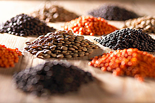 堆积,不同,扁豆,红色,褐色,黑色