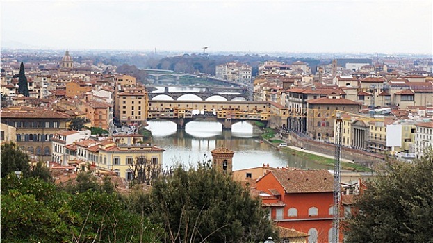 漂亮,风景,桥,维奇奥桥,佛罗伦萨