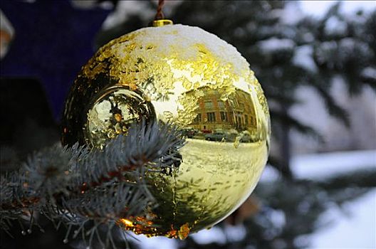 玻璃球,圣诞树,建筑,柏林,德国