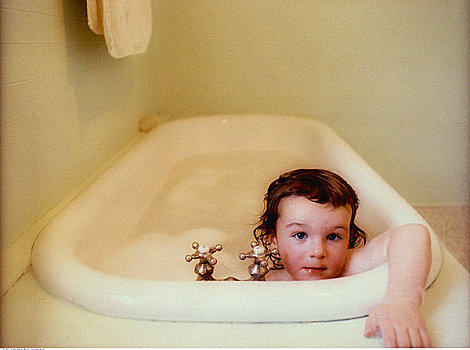 儿童,肖像,浴缸