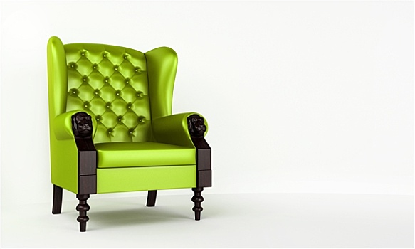 绿色,经典,扶手椅
