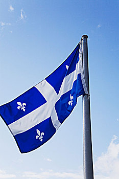 魁北克旗,波浪状,风,魁北克,加拿大