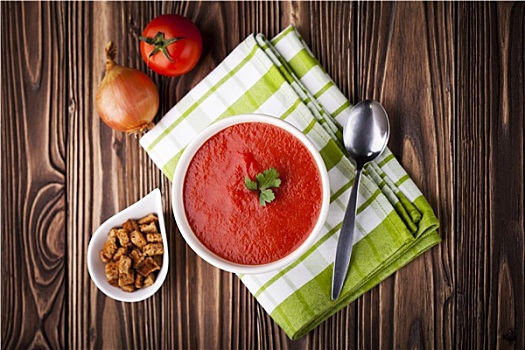 红色,西红柿汤
