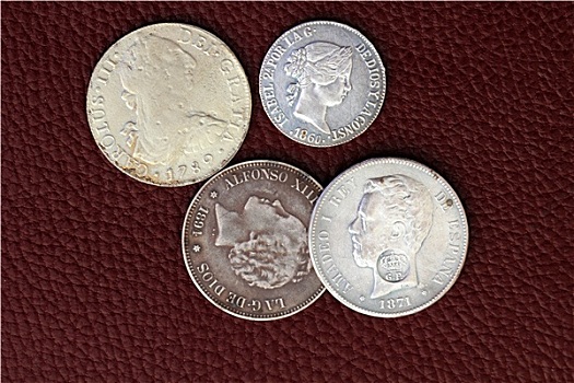 19世纪,西班牙,老,硬币