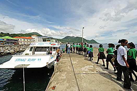 dominica,roseau,schoolchildren,embarking,for,whales,and,dolphin,tour,part,of,the,unicef,-,environmental,network,whalewatching