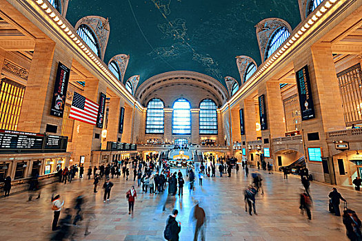 纽约,中心,室内,八月,曼哈顿,车站,地铁,乘客