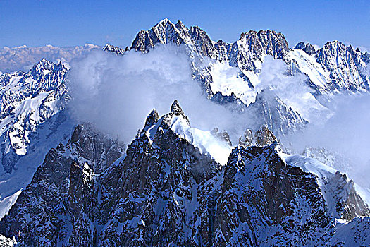 法国,法国阿尔卑斯山,上萨瓦省,勃朗峰,山