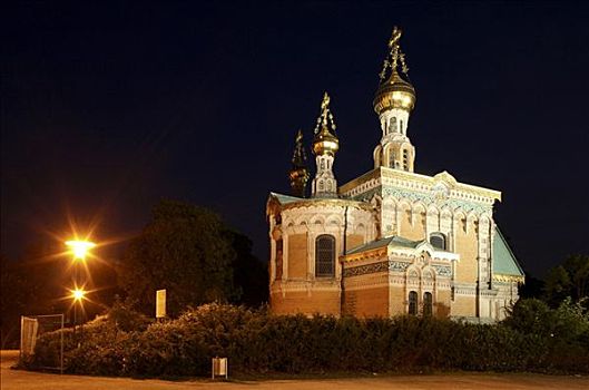 俄罗斯,小教堂,达姆施塔特,黑森州,德国,欧洲
