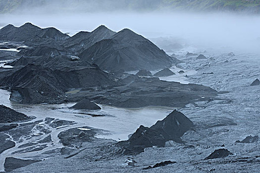 河,火山地貌,冰岛南部,冰岛