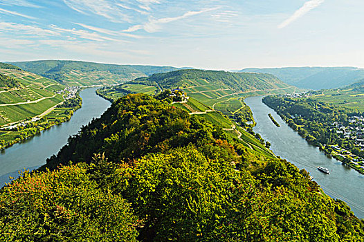 摩泽尔河,城堡,靠近,莱茵兰普法尔茨州,德国