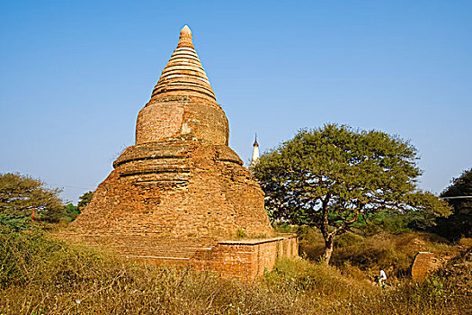 城墙,老,蒲甘,曼德勒省,缅甸,亚洲