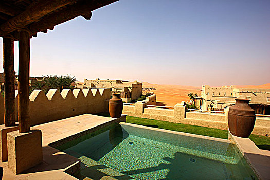 奢华,沙漠,酒店,风格,巨大,沙丘,靠近,绿洲,阿布扎比,阿联酋,中东