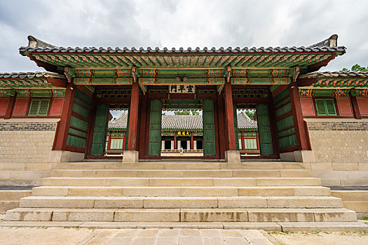 韩国首尔昌德宫宣平门建筑景观