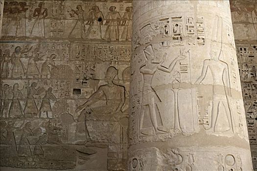 象形文字,哈布城,祭庙,西部,底比斯,路克索神庙,埃及,非洲