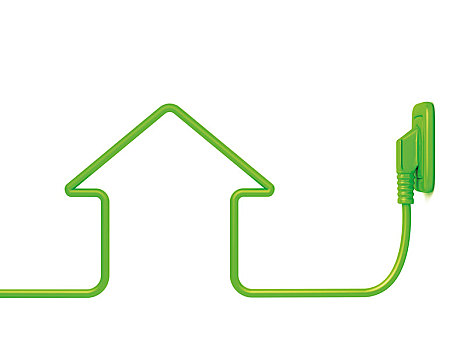 清洁能源,线缆,形状,房子