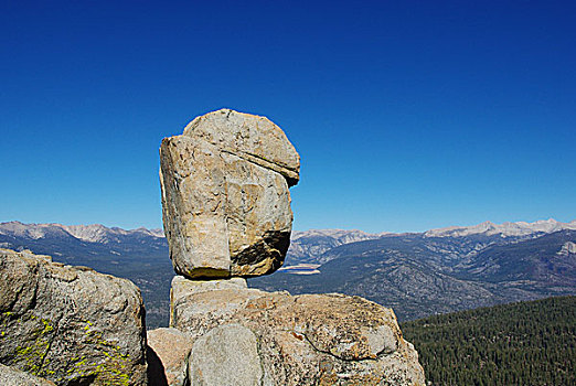 石头,内华达山脉,爱迪生,湖,远景,加利福尼亚