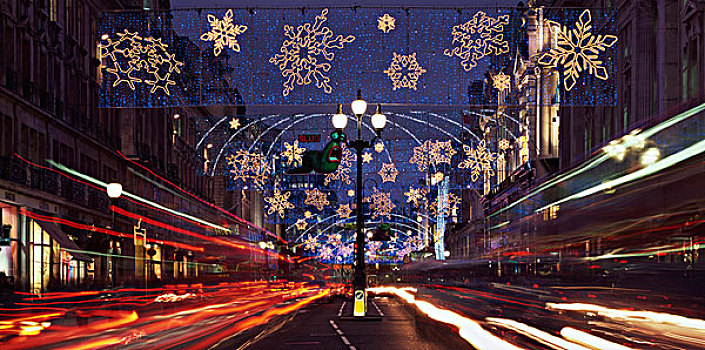 圣诞灯光,伦敦,英格兰