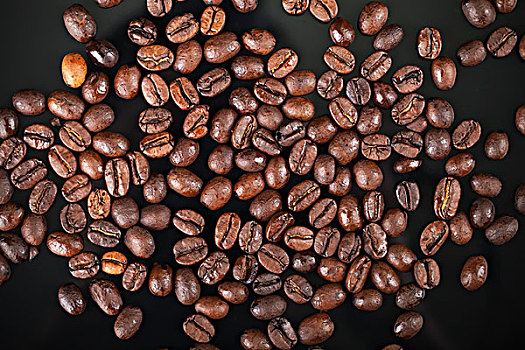新鲜,煮咖啡,咖啡豆,黑色背景,背景