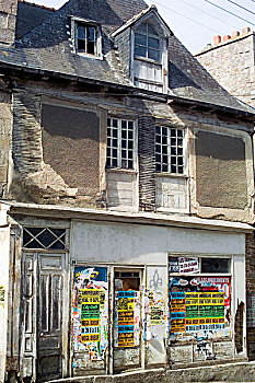 房子,海报,布列塔尼半岛,法国
