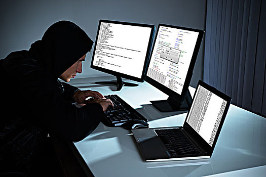 男性,黑客,电脑