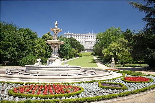 马德里,喷泉,宫殿,草原